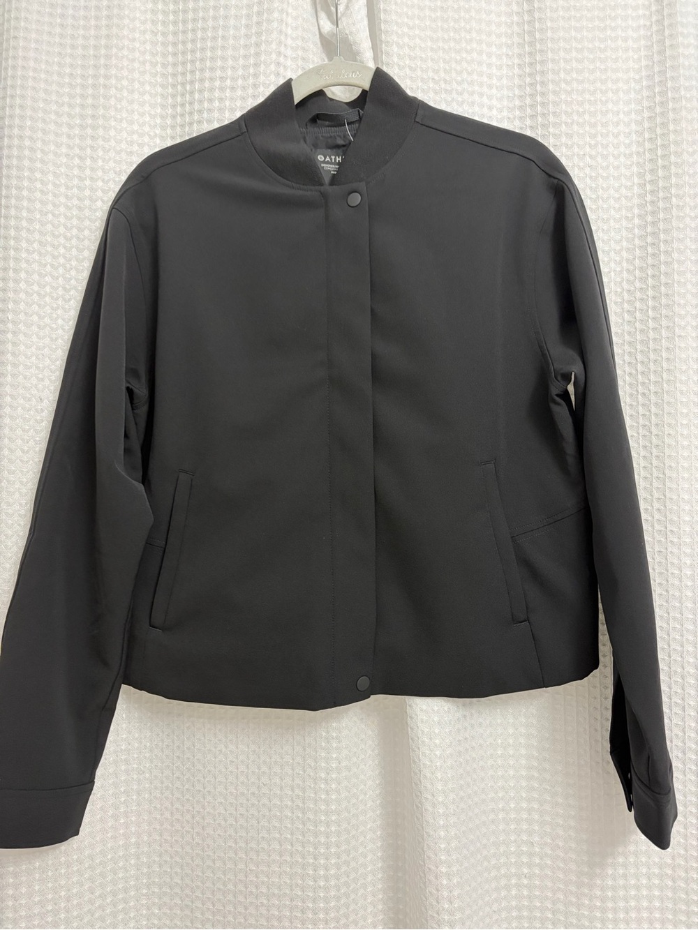 Athleta Black Minimal Bomber Jacket/ Size small